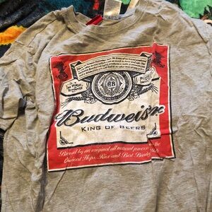 Budweiser Red and Gray Graphic Tee